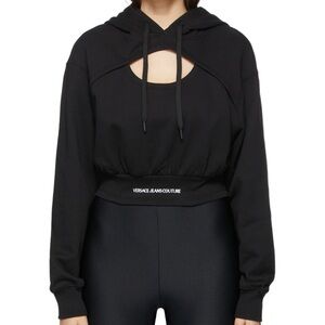 Versace Jeans Couture Black Cut-Out Hoodie *missing drawstring*